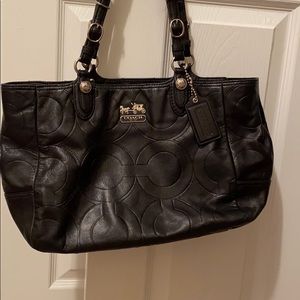 Embossed Coach C Tote